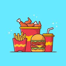Download Burger With Fried Chicken French Fries And Soda Cartoon Vector Icon Illustration Fast Food Icon For Free Organic Food Logo Fried Chicken Chicken Logo