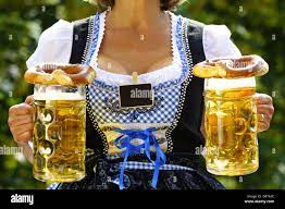 Waitress In A Beergarden Stock Photo - Alamy