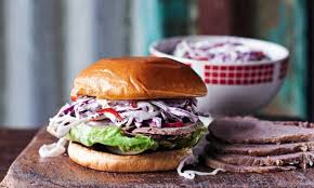 A classic burger recipe that requires zero fuss. James S Alfresco Feast Beef Brisket Buns With Slaw Daily Mail Online
