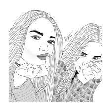 Black And White Best Friends Drawings Pin On My Polyvore Finds