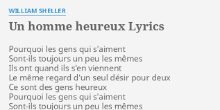 Les victoires de la musique 2016 william sheller. Un Homme Heureux Lyrics By William Sheller Pourquoi Les Gens Qui