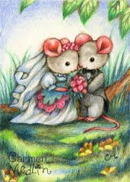 Mouse Art Wedding Day Mouse Illustration Cute Art Art