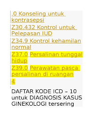 Kode icd 10 polip endoserviks. Icd Partus Persalinan