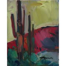 The saguaro cactus is a very unusual looking tree of the desert. Desert Saguaro Cactus Contemporary Impressionist Style Oil Painting By Jose Trujillo Chairish