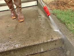 Attach the stakes along the edges of the plywood and then drive the stakes into the ground with a hammer, starting with the inside edging first. How To Patch And Resurface Concrete Steps How Tos Diy