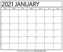 The blank planner can be configured from any month and. Printable January 2021 Calendar Templates 123calendars Com