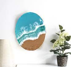 Beach wall art for beach homes. Resin Art Beach Themed Wall Art