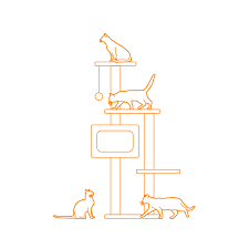 It is usually easy for cats to climb up trees, but getting down may be a different story. Cat Tree Tower Dimensions Drawings Dimensions Com