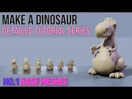 Create A Dinosaur Character Part 1 Base Meshes Blender 2 8 Youtube Blender Tutorial 3d Modeling Tutorial Blender