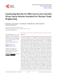 We did not find results for: Pdf Continuing Results For Effervescent Aerosol Salt Water Spray Nozzles Intended For Marine Cloud Brightening