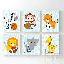 Safari Animals Sports Nursery Wall Art Jungle Animals Nursery Etsy Animal Nursery Decor Sports Nursery Sports Nursery Theme
