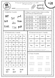 word family worksheets
