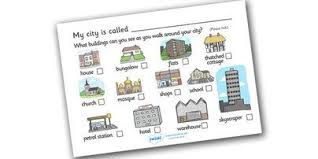 Twinkl Resources Buildings In My City Worksheet Classroom Printables For Pre School Kindergarten Primary School A Blends Worksheets My Town Worksheets