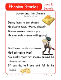 It is taught by having children use letter sounds and letter symbols. Reading Comprehension Worksheet Davey And The Cheese Reading Comprehension Phonics Reading Comprehension Worksheets