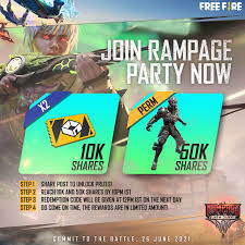 The free fire rampage 3.0 event will feature a total of 4 legendary bundles. Garena Free Fire Survivors Day 5 Of The Rampageparty Is Here Join The Rampage Party Giveaway Now And Stand A Chance To Win 2x Custom Room Cards And Annihilator Bundle Permanent