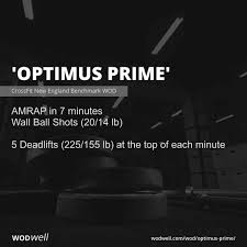 Optimus Prime Workout Crossfit Wod Wodwell Wod Workout Optimus Prime Wod