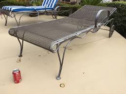 Pacifica wrought iron cushion adjustable chaise. Pair Of Metal Wrought Iron Chaise Lounge Outdoor Chairs With Cushions