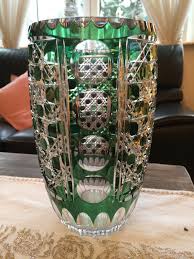 Val Saint Lambert Vase Taille Et Double Vert Emeraude Lumineux Ebay Glazen Sieraden Glaskunst Vazen