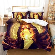 1 3d Japanese Anime Characters Golden Light Quilt Cover Set Bedding Set Jessartdecoration In 2020 Quilt Cover Sets Bedding Set Duvet Covers