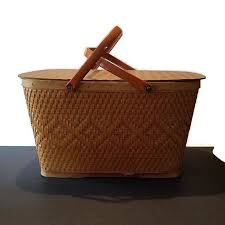 Vintage Red Man Picnic Basket Split Wood Woven Picnic Basket Etsy Epsteam Picnicbasket Vintagegood In 2020 Picnic Basket Wicker Picnic Basket Large Wooden Letters