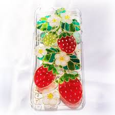 イチゴのステンドグラス風 スマホケース かわいいクラフト スマホケース 手作り ステンドグラス風