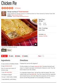 Trisha Yearwood S Chicken Pie Easy Chicken Pot Pie Recipe Chicken Pot Pie Recipes Tricia Yearwood Recipes