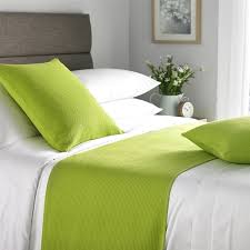 Luxury designer bedding, sheets, pillows and home decor. Ashley Runners In Lime Green Out Of Eden