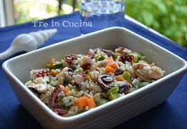 Potrei utilizzare del tacchino al posto del pollo? Insalata Ai Tre Cereali Con Polipo Cozze E Verdure