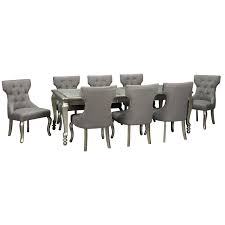 The washed finished wood is perfectly accented by the ticking fabric and brushed silver nailheads. Signature Design By Ashley Coralayne 9 Piece Rectangular Dining Room Extension Table Set Value City Furniture Dining 7 Or More Piece Sets