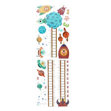 Kids Height Chart Removable Pvc Cartoon Wall Sticker Bedroom Decal Measuring