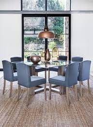 Generally the woods used for formal or traditional dining sets are mahogany and walnut. Cooper Glass Dining Table Samuel Quilted Fabric Dining Chairs Classic C Contemporary Dining Room Sets Modern Rectangle Dining Room Contemporary Dining Room