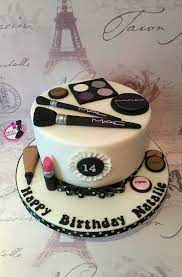 The cake is hot pink with a hand painted leopard sash novelty cake. Mac Make Up Cake 14th Birthday Cakes Make Up Cake 13 Birthday Cake