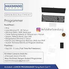 Vind freelance php developers binnen je regio, plaats een opdracht freelance php developers. Lowongan Kerja Programmer Maximindo Supply Agustus 2017 Info Loker Bandung 2021