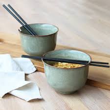The deep, conical bowl is just the thing for serving pad thai, vietnamese beef noodle salad and cold peanut udon noodles. Ceramic Noodle Bowl Set With Chopsticks By Marquis Dawe Notonthehighstreet Com