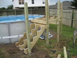 How To Build A Ladder Or Steps For An Above Ground Pool Youtube Building A Pool Pool Deck Plans Backyard Pool