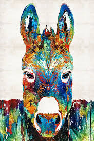 Colorful Donkey Animal Art Print From Painting Mule Kids Farm Etsy Animal Paintings Animal Art Art