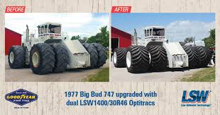The first two tractors were the 250 series, purchased in 1968 for use on the 35,000 acres at semenza farm between fort benton and chester, montana. Titan Goodyear Farm Tires Twitterren Before And After On This 1977 Big Bud 747 The World S Largest Tractor With The Largest Lswtires Lsw1400 30r46 S Doesn T Get Any Bigger Than This Scottsloan6164 Thechadcolby