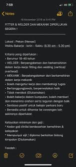 We did not find results for: Ha On Twitter Kerja Kosong Di Pekan Pahang Fitter Welder Dan Mekanik Terus Forward Maukerjamy Kuantantv Rodonghood Kerja