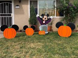 Mickey Mouse Halloween Yard Art Set Disney Yard Art Disney Etsy Mickey Mouse Halloween Halloween Yard Art Disney Halloween Decorations