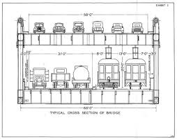 San Francisco Oakland Bay Bridge Interurban Railroad Typical Cross Section Of Bridge 1933 Bay Bridge Diagram Architecture Oakland