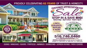 Wendel Home Center Customer Appreciation Day Sale Customer Appreciation Day Aluminum Awnings Patio Enclosures
