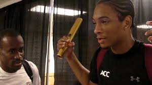 Kemar Hyman and Kieran Showler-Davis Florida State 2nd Mens 4x100 38.57