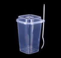 [Hot Item] OEM/ODM Factory Wholesale Price Square Plastic Cup with Lid