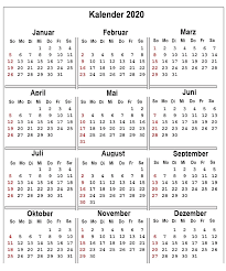 In deutschland hat die erste woche im kalender 2021/2022 die kalenderwoche 53 (die erste kalenderwoche 'gehört' somit noch zum vorjahr) und die letzte im kalender 2021/2022 die kalenderwoche 52. Kalender 2020 Monatliche Tabelle Nosuvia Com