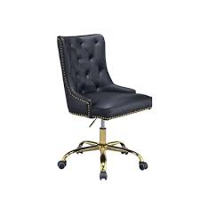 Regency alera lifelong wheels ofm metal fabric faux leather leather mesh mixed materials nylon plastic/poly polyester polyurethane synthetic vinyl wood all adjustable armless fixed carpet floor carpet/hard floor hard floor 5 4 3 no swivel swivel black blue brown gray/silver orange red yellow ergonomic no. Benjara Black And Gold Leatherette Swivel Office Chair With Adjustable Height And Metal Base Yahoo Shopping