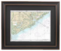 poster size framed nautical chart charleston harbor and approaches