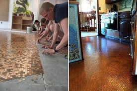There's nothing like the feeling of spotting a penny on the. Diy Copper Penny Floor Penny Floor Flooring Mosaic Flooring