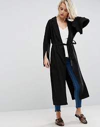 Asos Belted Duster Coat With Split Sleeve Asos