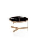 ABACO TALL ROUND COFFEE TABLE 24" - BLACK SAHARA MARBLE GLASS ...