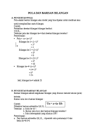 Barisan bilangan berikut yang mempunyai rumus un=n²(n+1) adalah… a.0,2,6,12,,20,… b.0,4,18,48,100,… c.2,6,12,20,30,… d.2,12,36,80,150,… Pola Dan Barisan Bilangan Sebagai